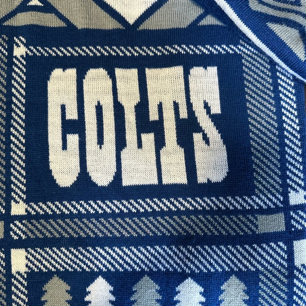 Klew NFL Men's Indianapolis Colts Patches Ugly Sweater. Size M - Picture 2 of 7